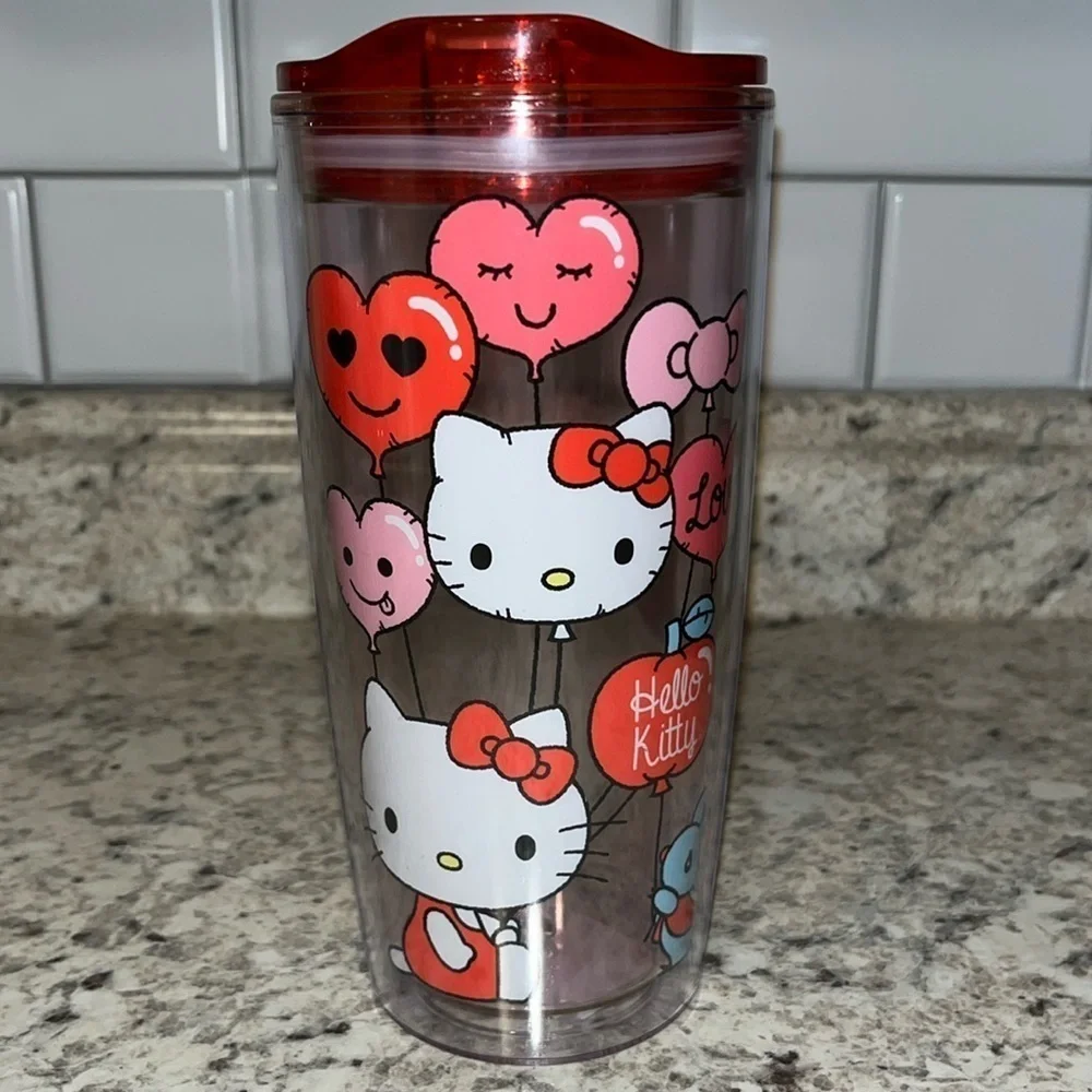 🆕 Hello Kitty Heart Balloons Tumbler with Lid